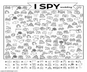 Printable I Spy Wedding coloring pages