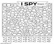 Printable I Spy Shapes coloring pages
