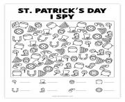 Printable st patricks day i spy game coloring pages