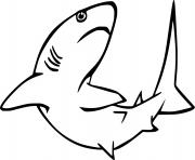 Printable Very Simple White Shark coloring pages