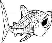 Printable Whale Shark Opens Its Mouth coloring pages