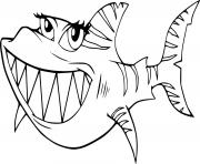 Printable Cartoon Tiger Shark coloring pages