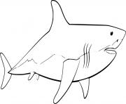 Printable Simple Great White Shark coloring pages