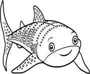 Printable Cute Whale Shark coloring pages