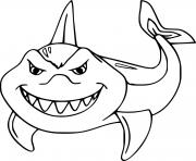 Printable Smiling Mako Shark coloring pages