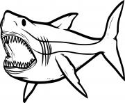Printable Swimming Megalodon shark coloring pages