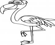 Printable Cartoon Funny Flamingo coloring pages