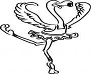 Printable Cartoon Flamingo Dancing coloring pages