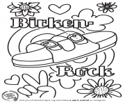 Printable vsco girl rock peace flower coloring pages