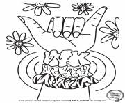 Printable vsco girl power flowers coloring pages