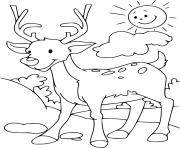 Printable Deer in the Sun coloring pages