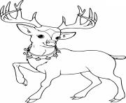 Printable Beautiful Deer with Bells coloring pages