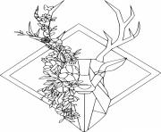 Printable Deer Head Art coloring pages