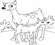 Printable Two Cartoon Deer coloring pages