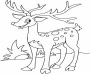 Printable cartoon spotted deer coloring pages