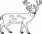 Printable Simple Sika Deer coloring pages