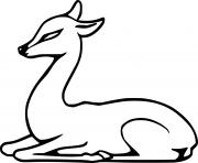 Printable Cute Deer on the Ground coloring pages