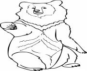 Printable Simple Asian Black Bear coloring pages