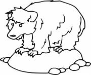 Printable Sloth Bear on the Rock coloring pages