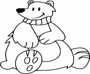 Printable Polar Bear with a Scarf coloring pages
