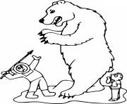 Printable Inuit Fighting a Bear coloring pages