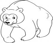 Printable Cartoon Brown Bear coloring pages