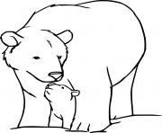Printable Baby Polar Bear Playing with Mother coloring pages