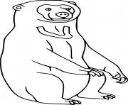 Printable Simple Sun Bear coloring pages