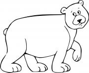 Printable Cartoon Walking Bear coloring pages
