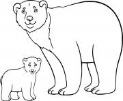 Printable Bear Mother and Cub coloring pages