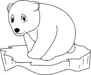 Printable Little Polar Bear on the Ice coloring pages