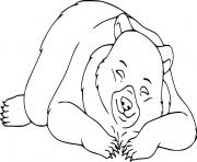 Printable Cartoon Sleeping Black Bear coloring pages