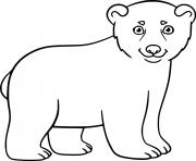Printable Cartoon Young Polar Bear coloring pages