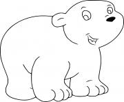 Printable Happy Polar Bear Cub coloring pages