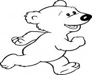 Printable Cartoon Bear Running coloring pages