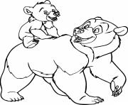 Printable Bear Cub on Moms Back coloring pages