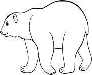 Printable Cartoon Walking Polar Bear coloring pages