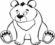 Printable Funny Bear Sits on the Ground coloring pages
