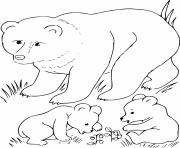 Printable Black Bear Cubs Playing coloring pages