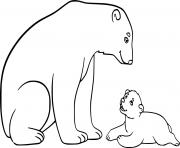 Printable Polar Bear Mother and Baby coloring pages