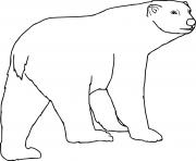 Printable Simple Polar Bear Walking coloring pages