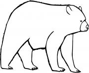 Printable Simple Walking Bear coloring pages