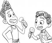Printable Alberto and Luca Eating Ice Cream coloring pages