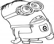 Printable Minion is Surprised coloring pages