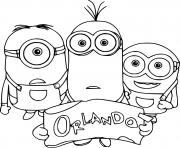 Printable Minions in Orlando coloring pages