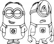 Printable Two Naughty Minions coloring pages