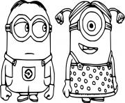 Printable Dave and Stuart Minion coloring pages