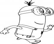 Printable Tim Minion Running coloring pages