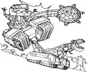 Printable Ty Rux Fighting D Structs Dinotrux coloring pages
