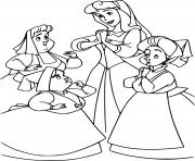 Printable Aurora with Elderly Fairies coloring pages